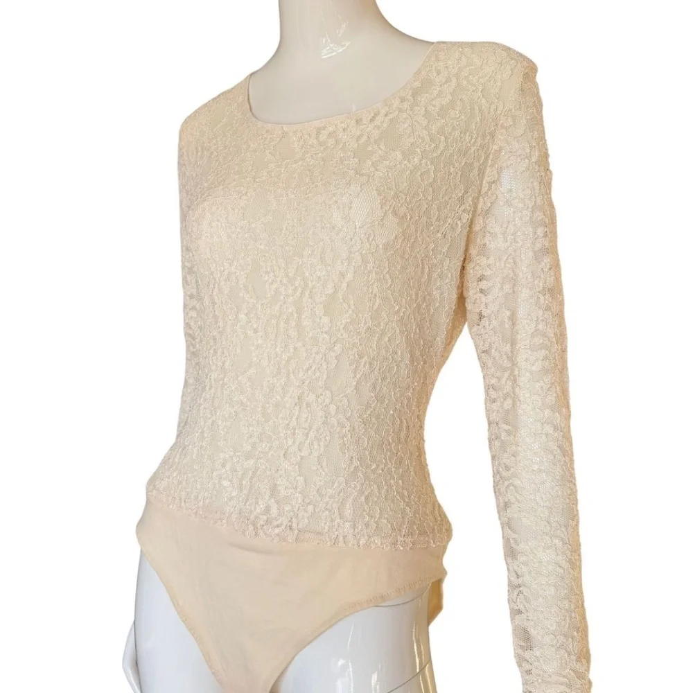 Ann Taylor (Original Ann Taylor) Ivory Lace Bodysuit Size Large